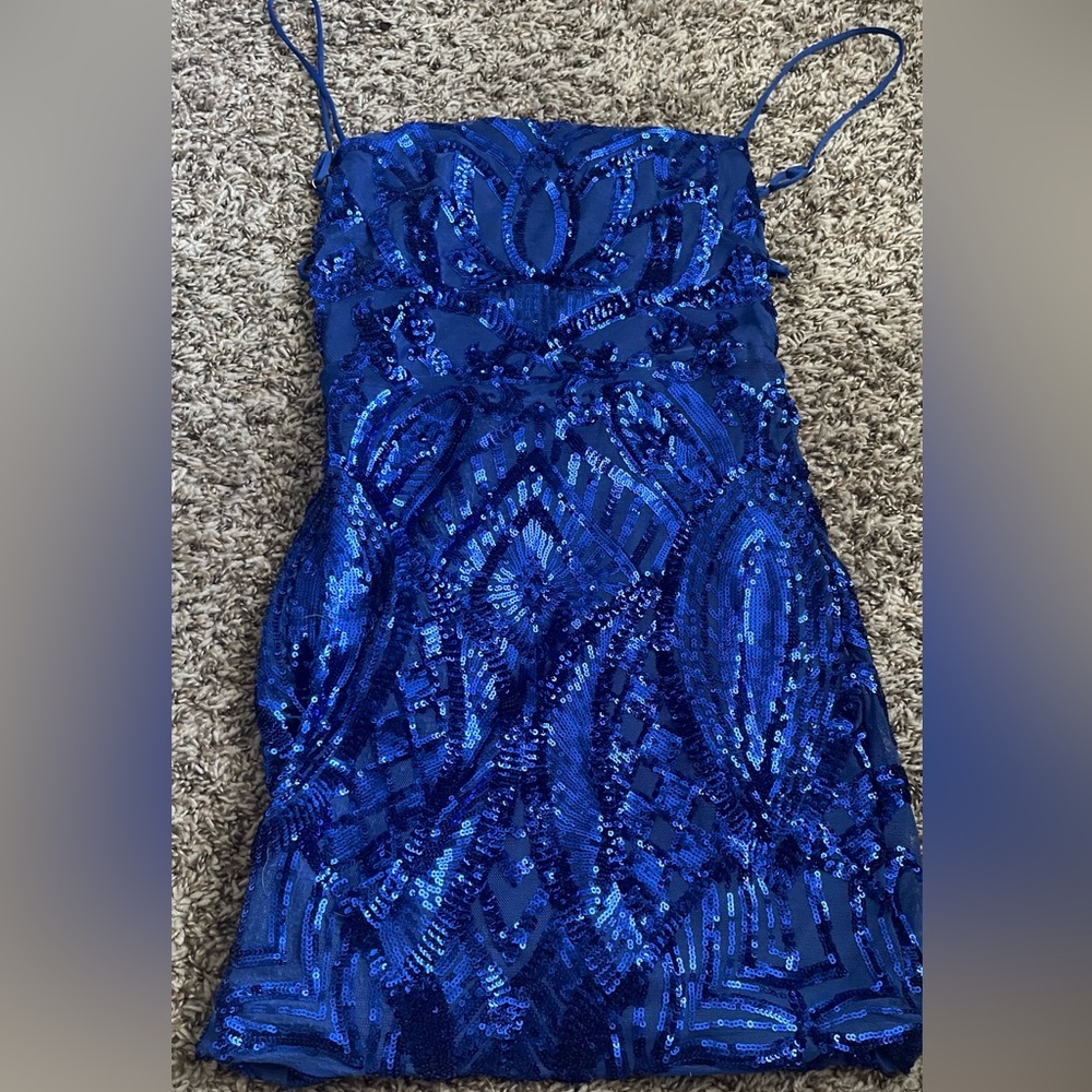 Lucy in the Sky Royal Blue Sequin Mini Dress